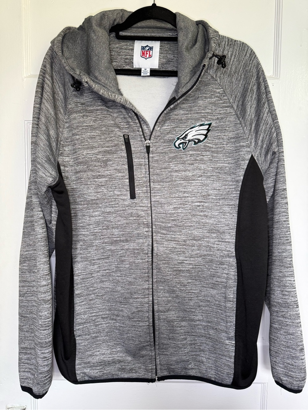 🦅NFL Team Apparel Philadelphia Eagles Gray & Black Full-Zip Performance Jacket M